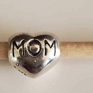 Chamilia Sterling Silver MOM‎ Heart Charm Fits Popular Bracelet Mothers Day Gift